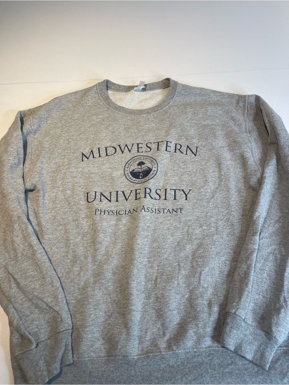 Jerzees Gray Crewneck Sweatshirt with Midwestern University Logo
